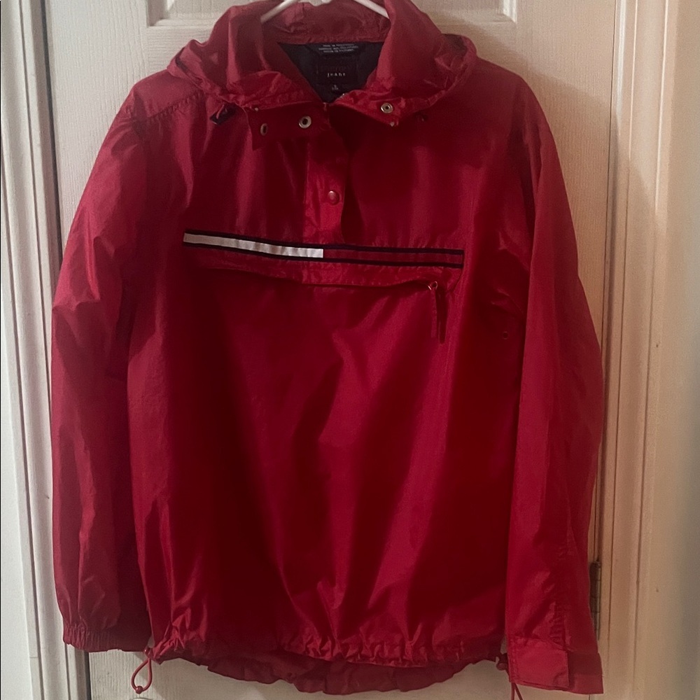 Tommy Hilfiger Red Windbreaker/Rain Jacket with Reflective Detail relaxed fit